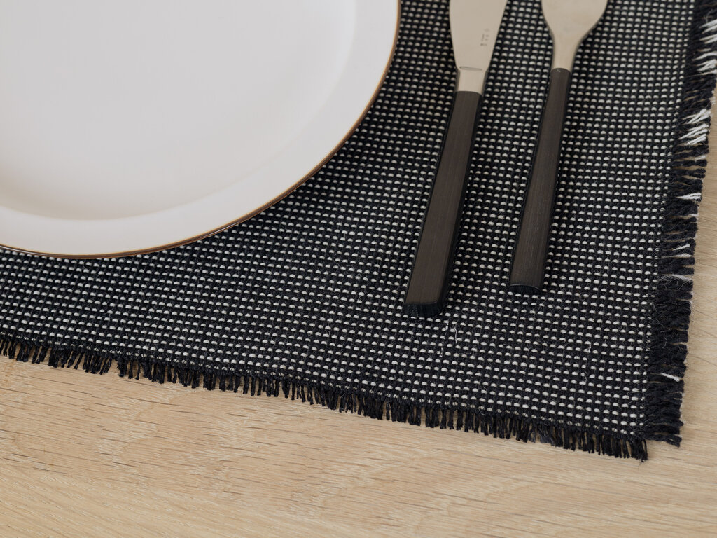 Mourne Textiles Mourne Check Placemats (Slate, Set of 4)