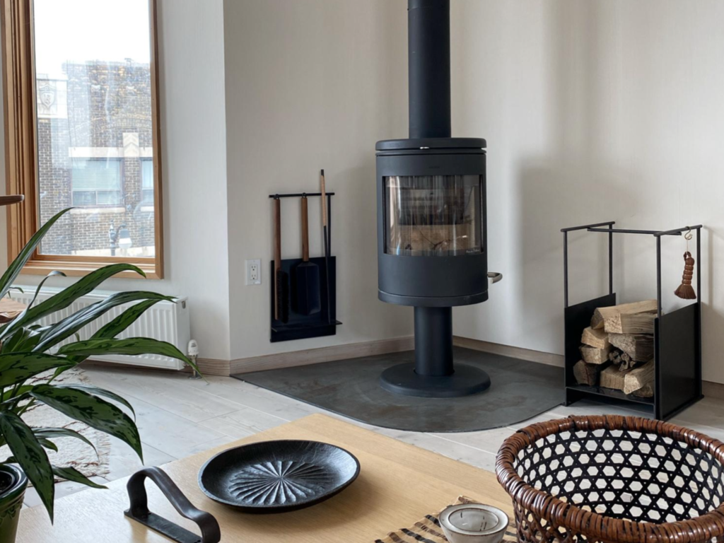 Thom Fougere for Mjölk Wall-mounted Fire Tools (Black Oiled Brass)