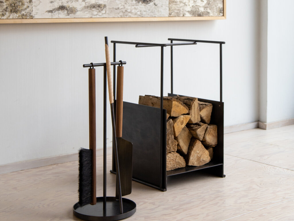 Thom Fougere for Mjölk Blackened Fire Tools, Walnut