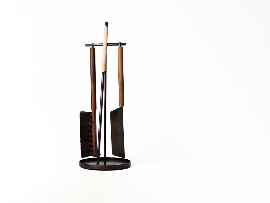 Thom Fougere for Mjölk Blackened Fire Tools, Walnut