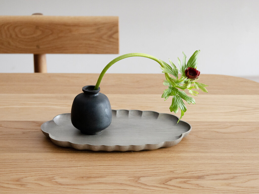 Masashi Ifuji Rinka Oval Plate (Grey)