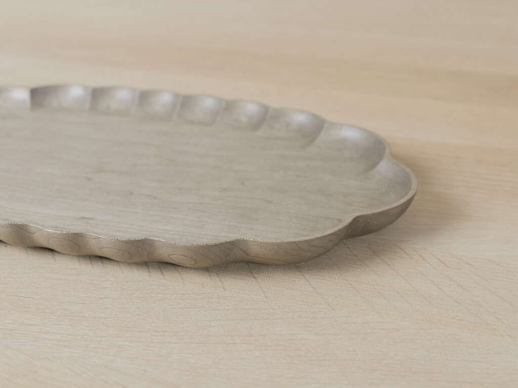 Masashi Ifuji Rinka Oval Plate (Grey)