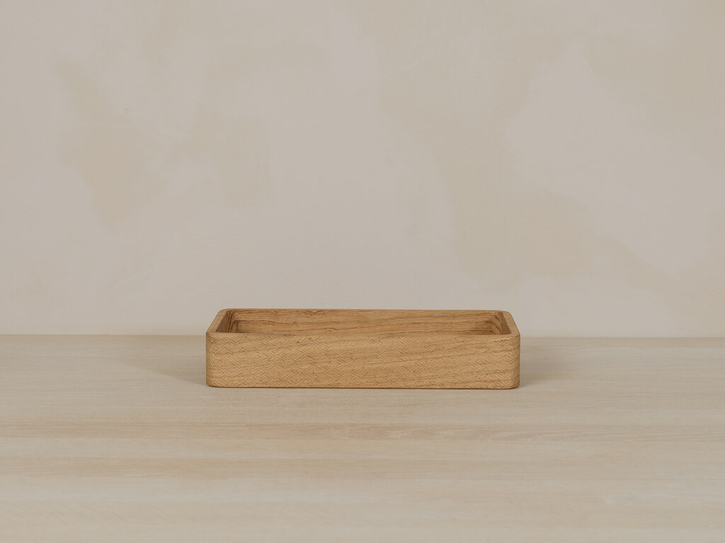 Tomii Takashi "We Are Atoms" Chestnut Carved Tray