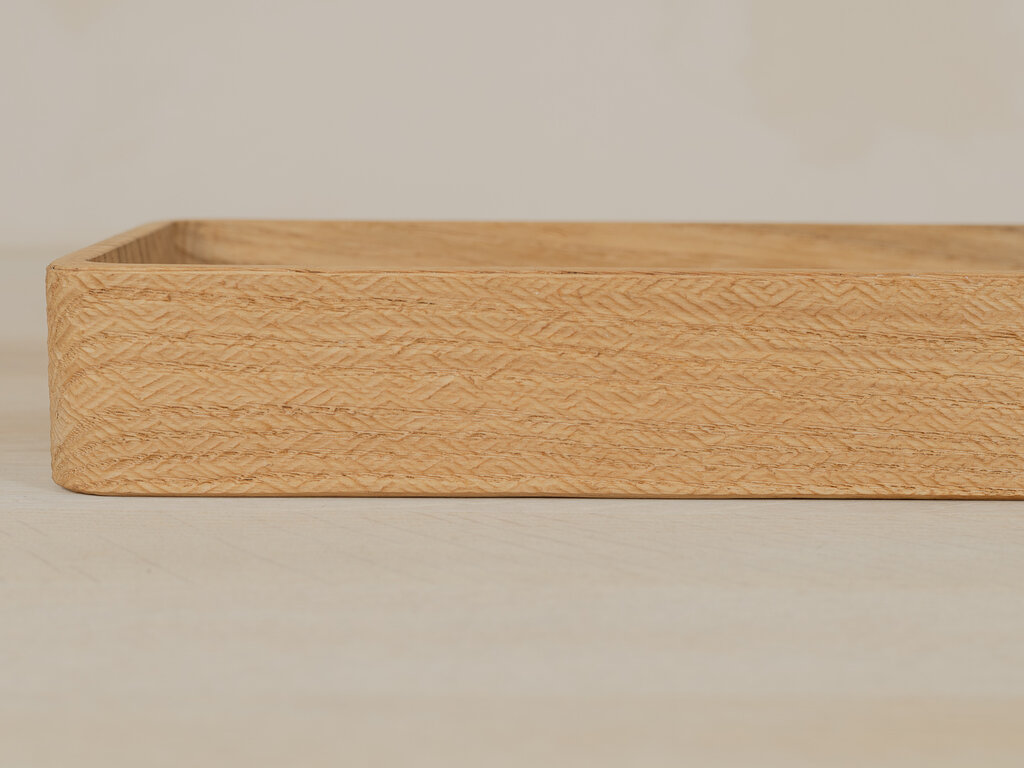Tomii Takashi "We Are Atoms" Chestnut Carved Tray