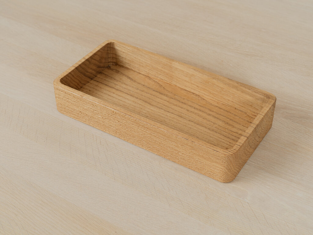 Tomii Takashi "We Are Atoms" Chestnut Carved Tray