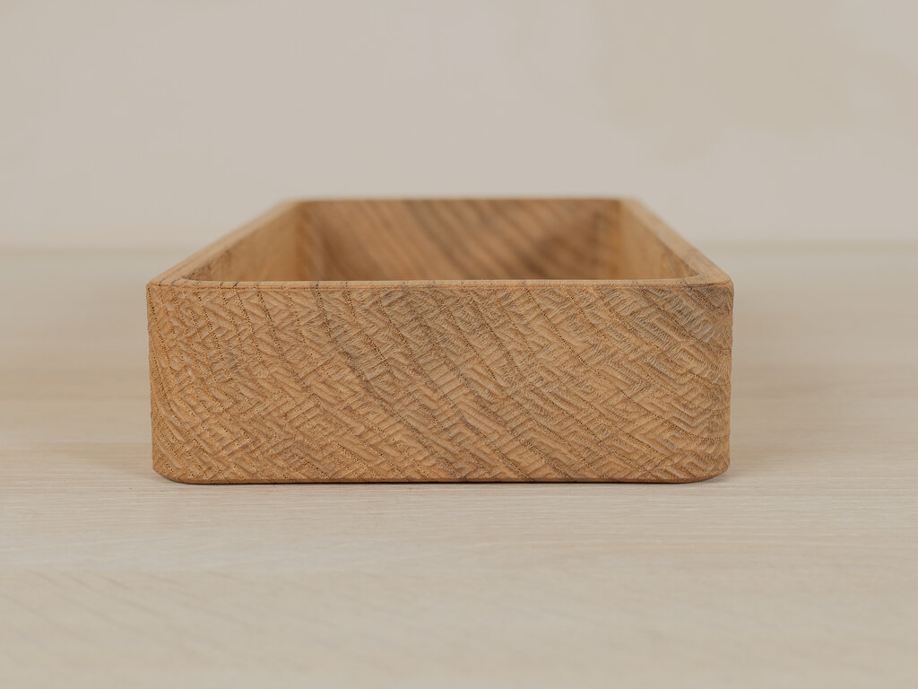 Tomii Takashi "We Are Atoms" Chestnut Carved Tray