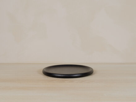 Takashi Tomii Round Black Urushi Sake Tray Takashi Tomii Round Black Urushi Sake Tray