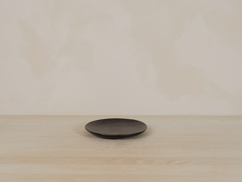 Takashi Tomii, dark brown chestnut plate - 22-185-185