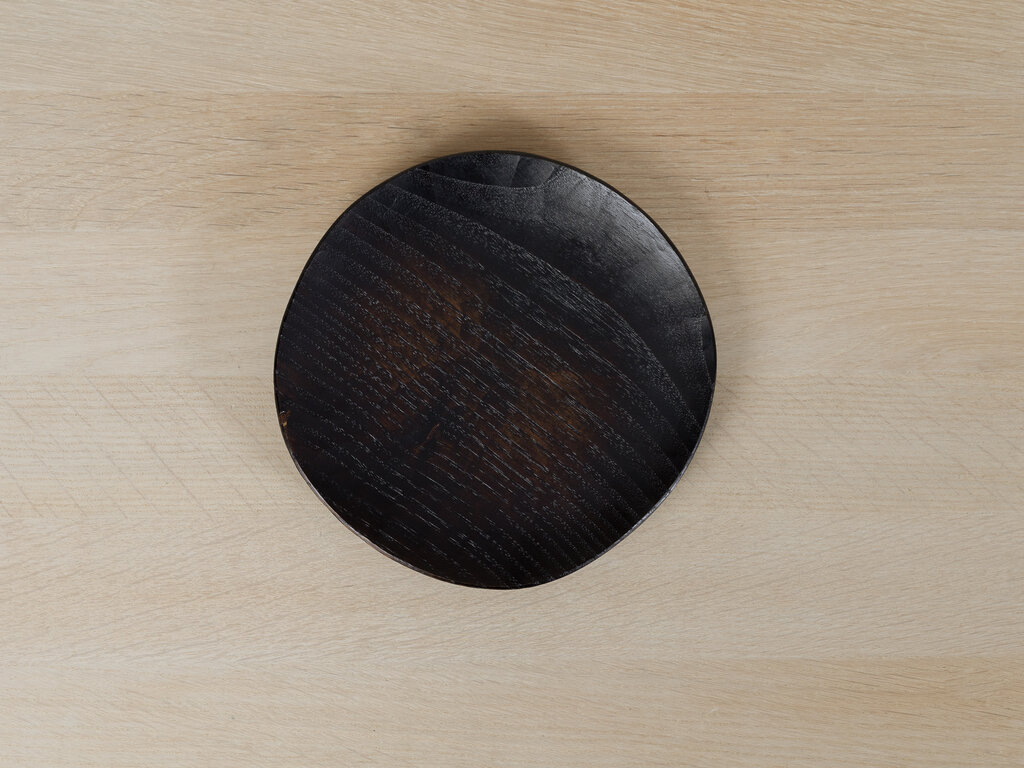 Takashi Tomii, dark brown chestnut plate - 22-185-185