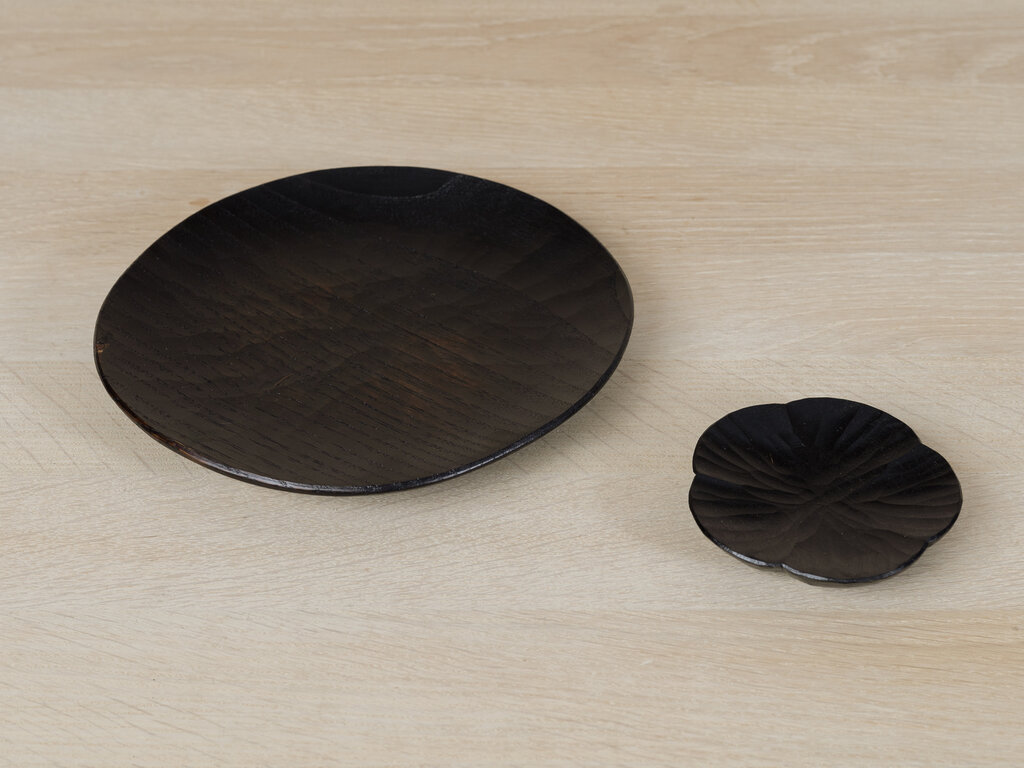 Takashi Tomii, dark brown chestnut plate - 22-185-185