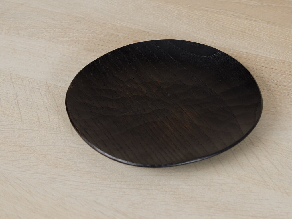 Takashi Tomii, dark brown chestnut plate - 22-185-185