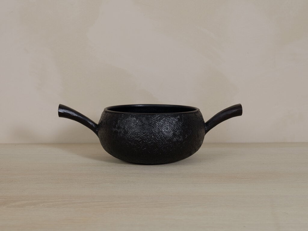 Takashi Tomii, We Are Atoms - BOWL double handles Japanese cedar black urushi