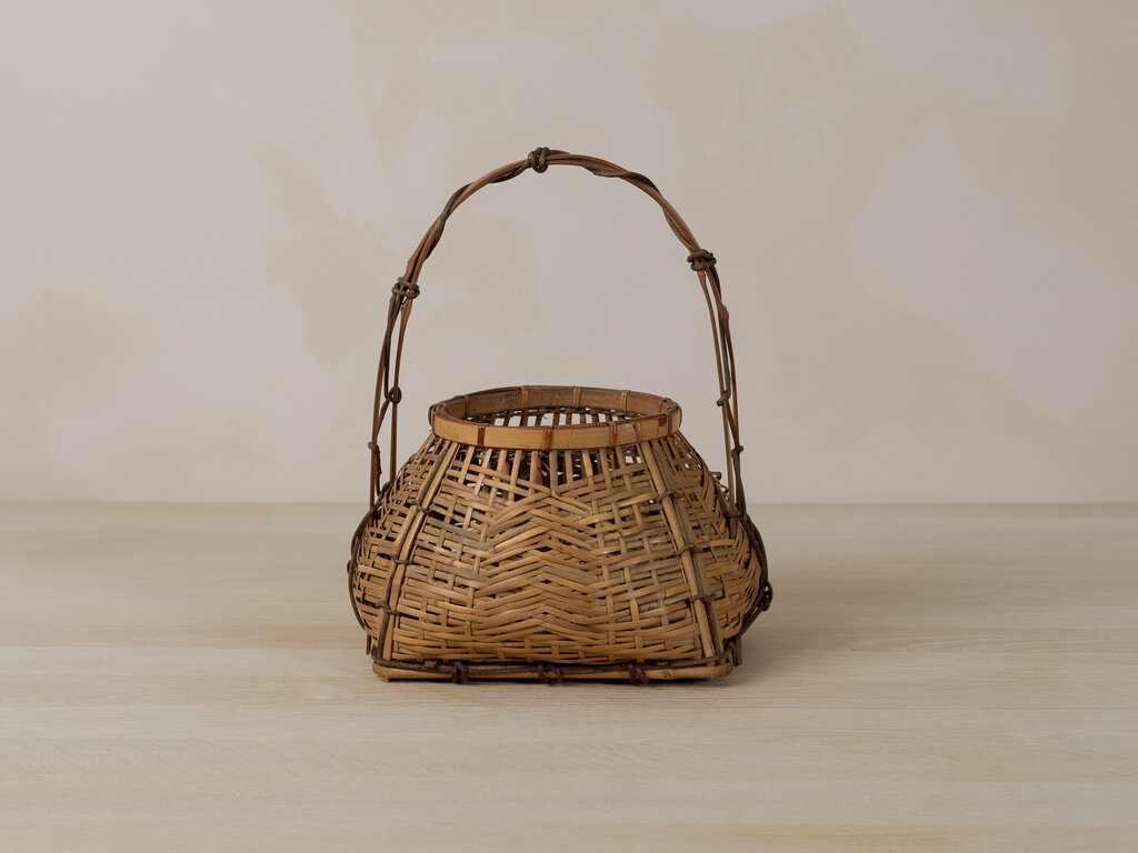 Antique Woven Bamboo Basket