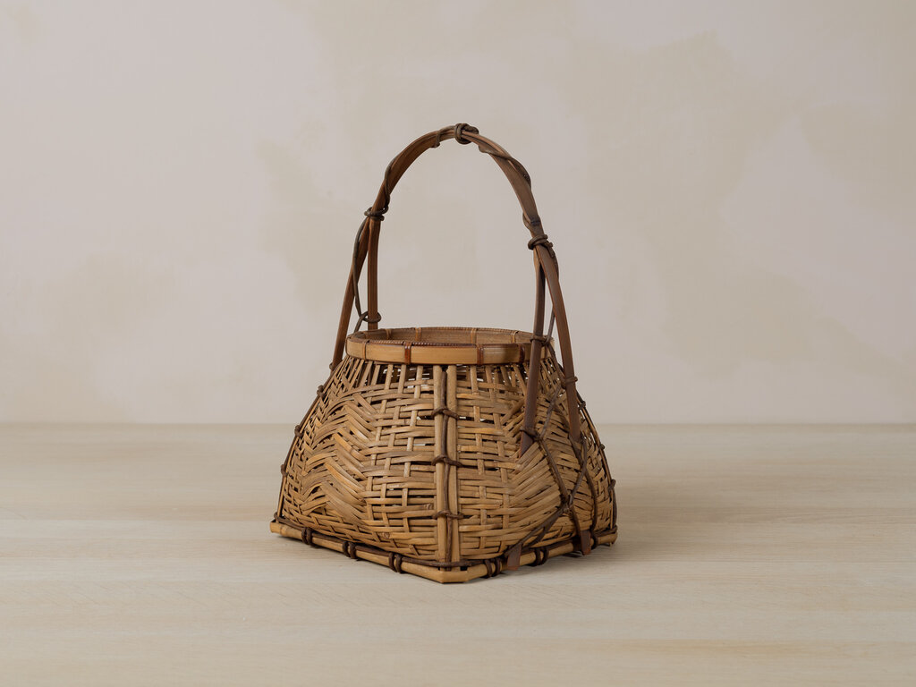 Antique Woven Bamboo Basket
