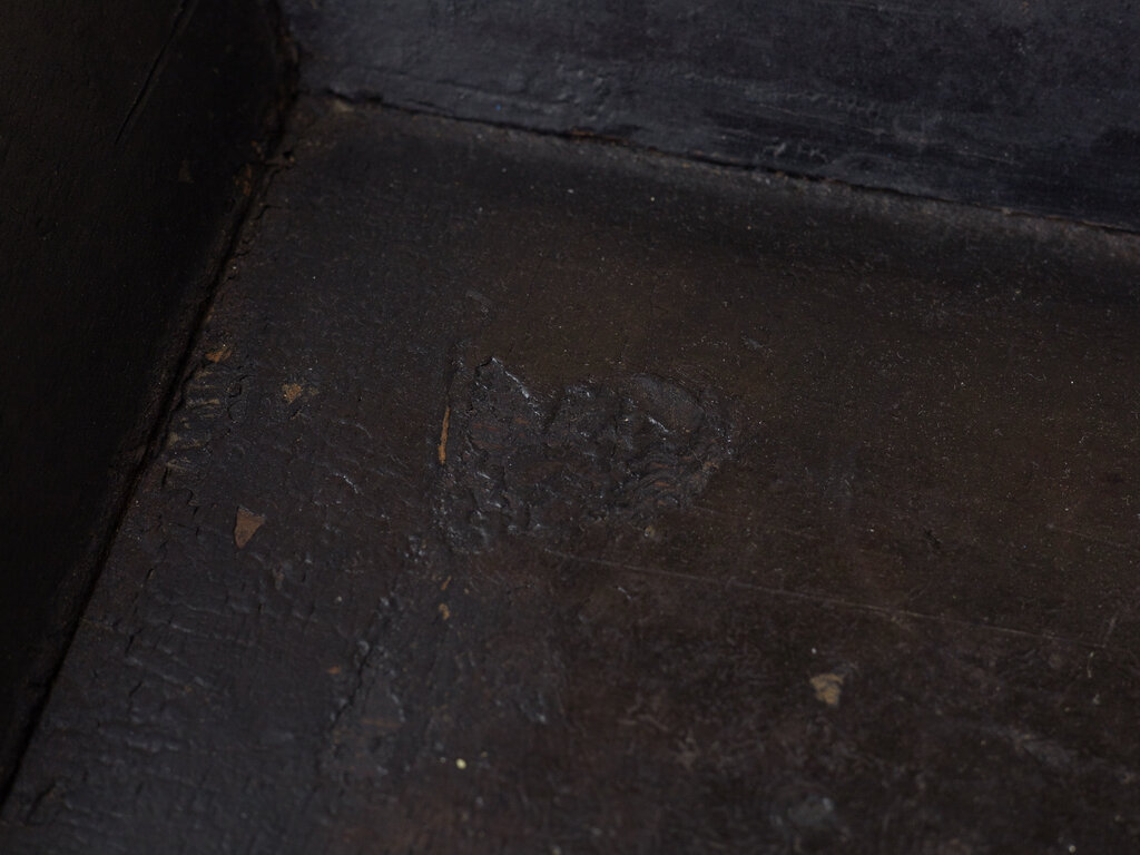 Antique Yi Dynasty Black Lacquer Tray