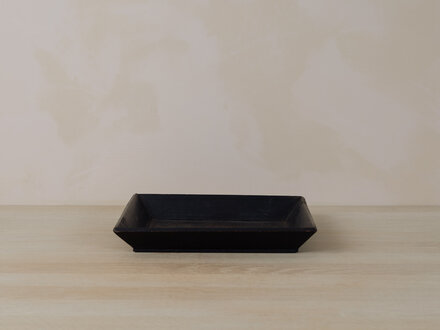 Antique Yi Dynasty Black Lacquer Tray