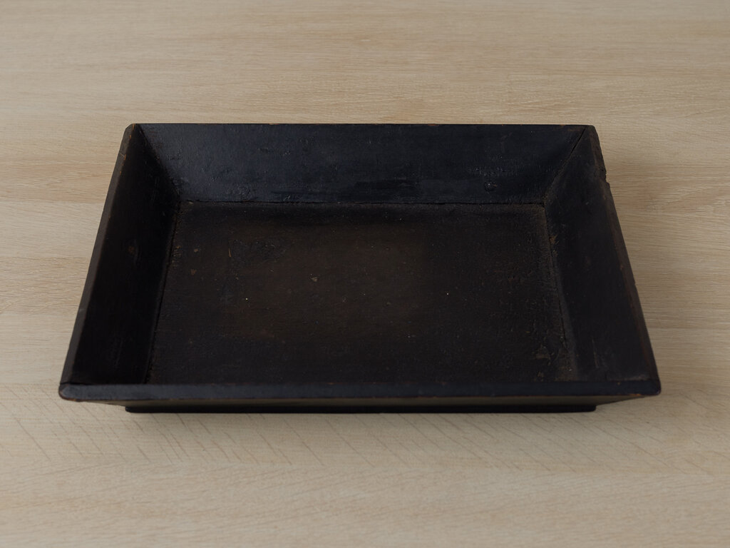 Antique Yi Dynasty Black Lacquer Tray