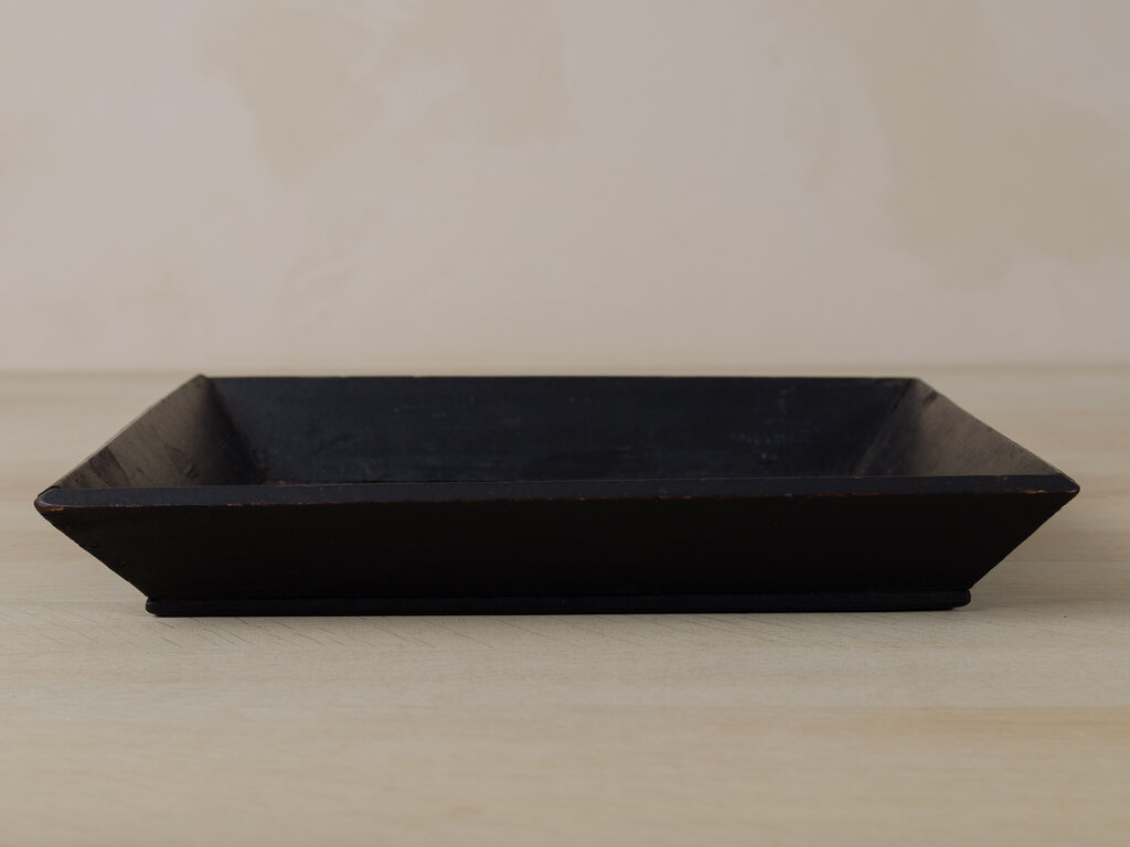Antique Yi Dynasty Black Lacquer Tray