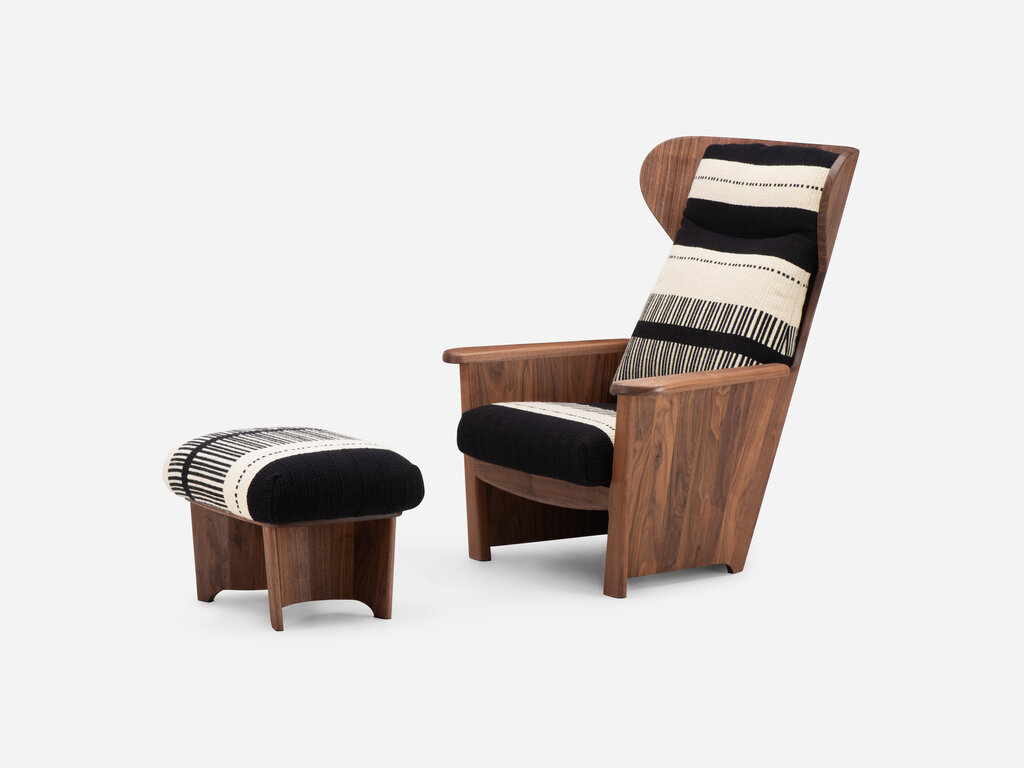 De La Espada Twenty-Five Ottoman with Manta Lido Upholstery