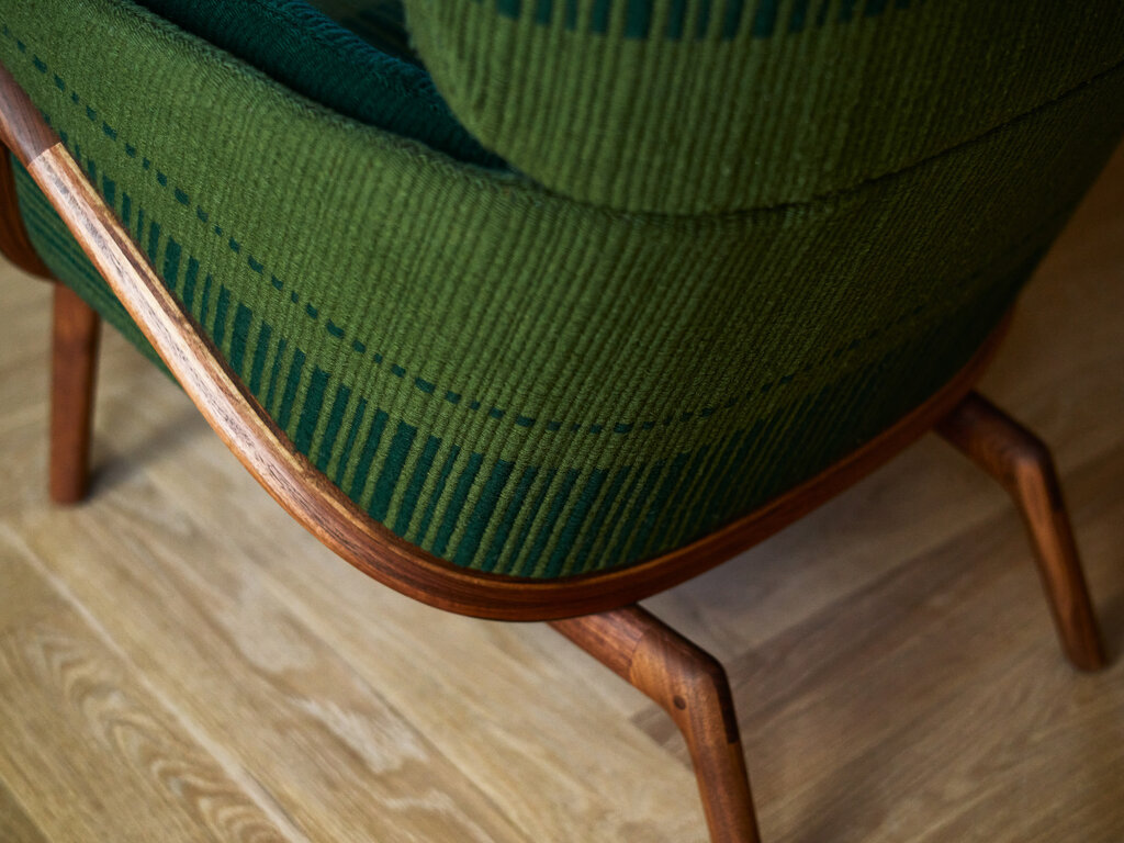 Luca Nichetto for De La Espada Elysia Lounge Chair with Manta Lido Upholstery