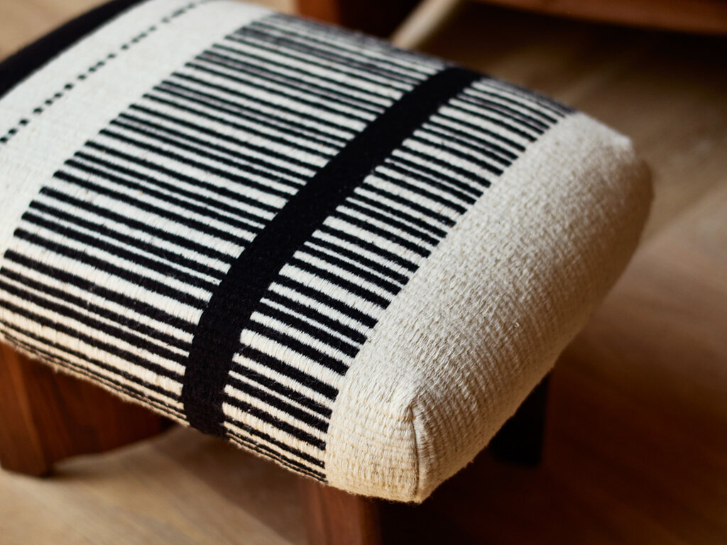 De La Espada Twenty-Five Ottoman with Manta Lido Upholstery