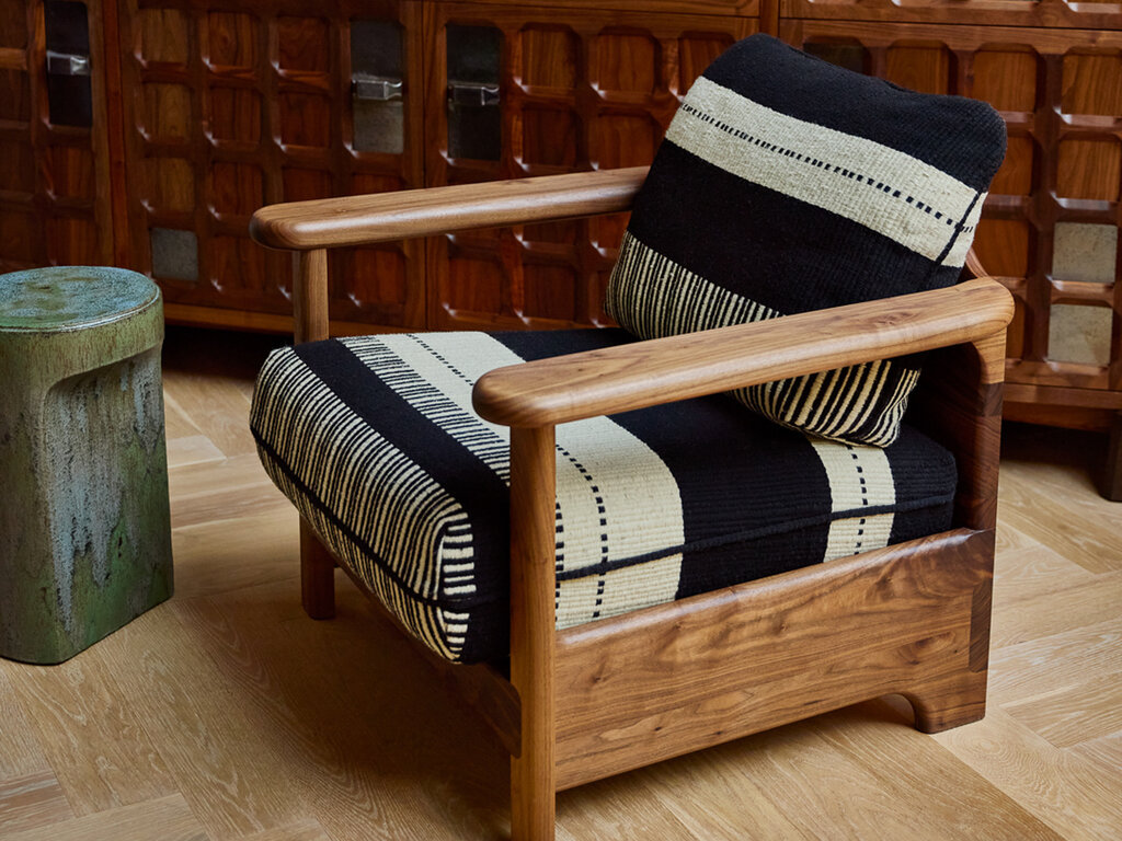De La Espada Twenty-Five Lounge Armchair with Manta Lido Upholstery