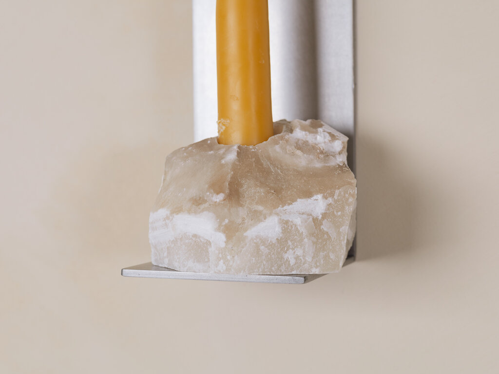 Elizabeth Lenny Candle Sconce (Textured Alabaster)
