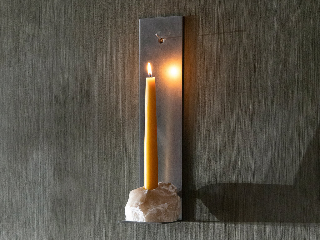 Elizabeth Lenny Candle Sconce (Textured Alabaster)