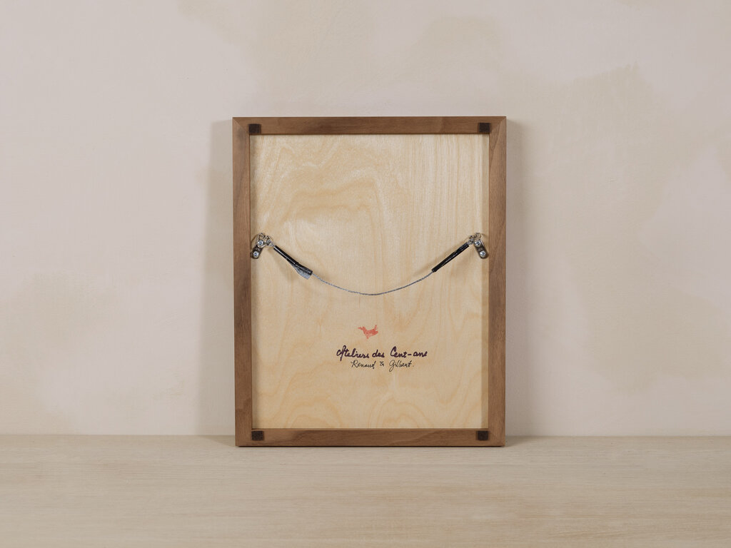 Renaud Sauvé Porcelain Tile with Diver, Walnut Frame