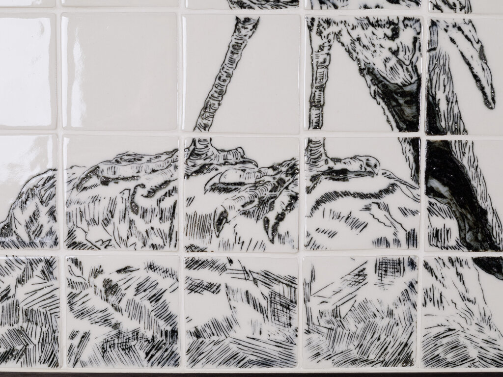 Renaud Sauvé Porcelain Tile with Raven