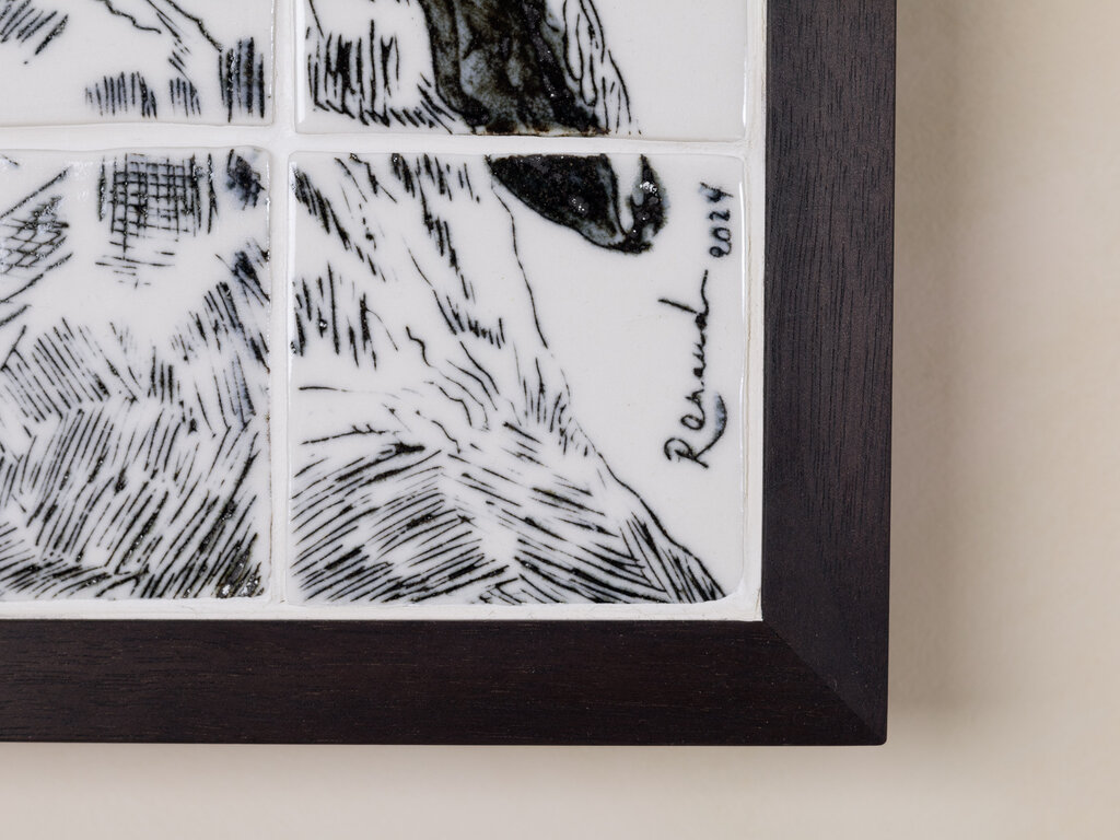 Renaud Sauvé Porcelain Tile with Raven