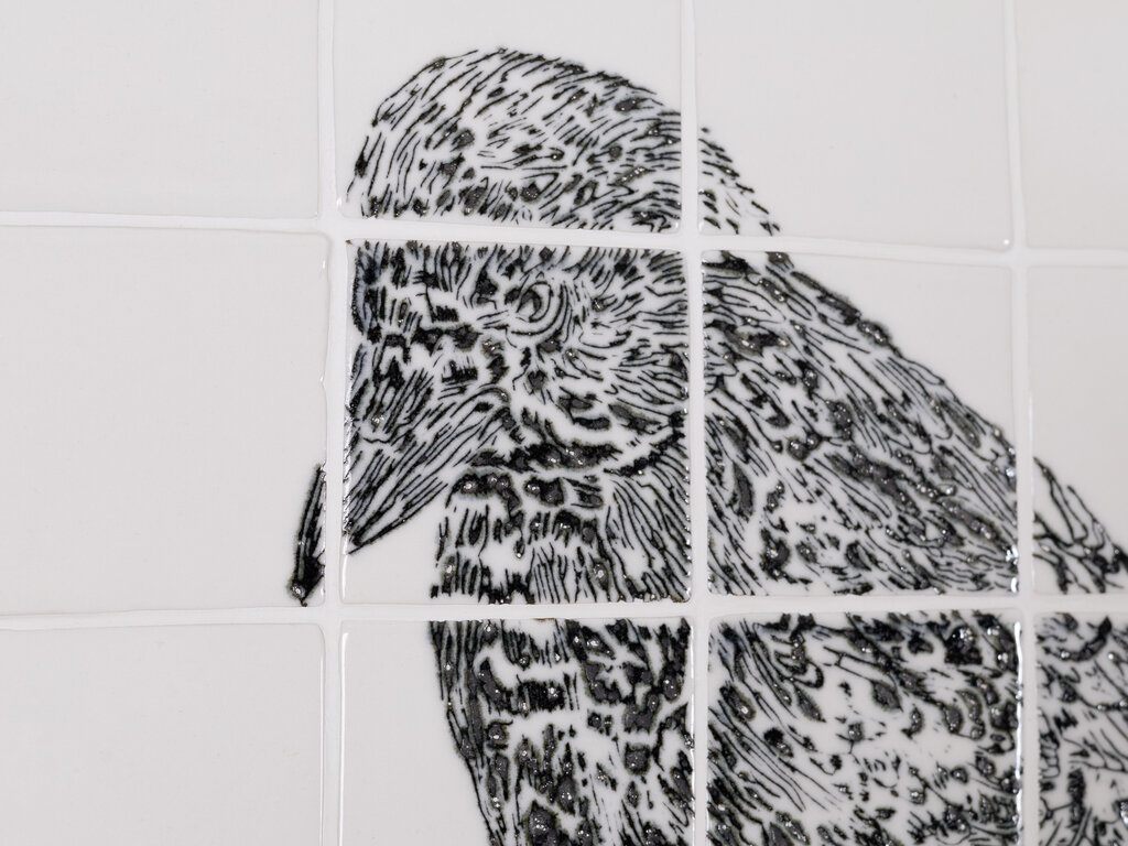 Renaud Sauvé Porcelain Tile with Raven