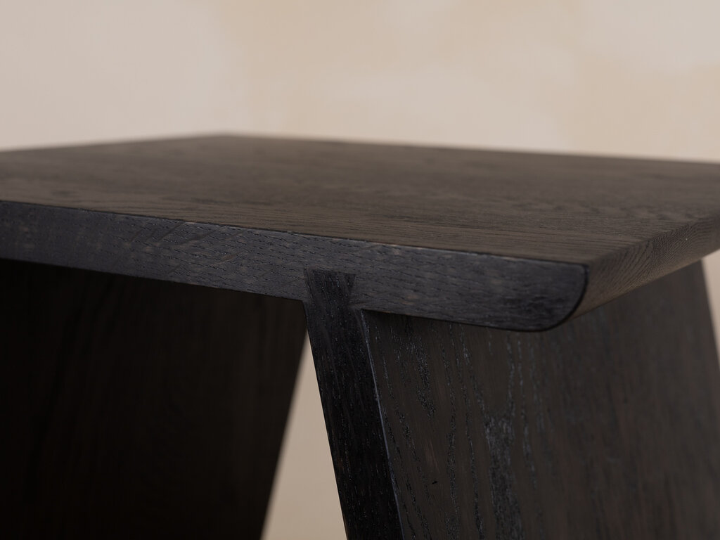 Gilbert Garcia Small Stool in White Oak (Black Stained)