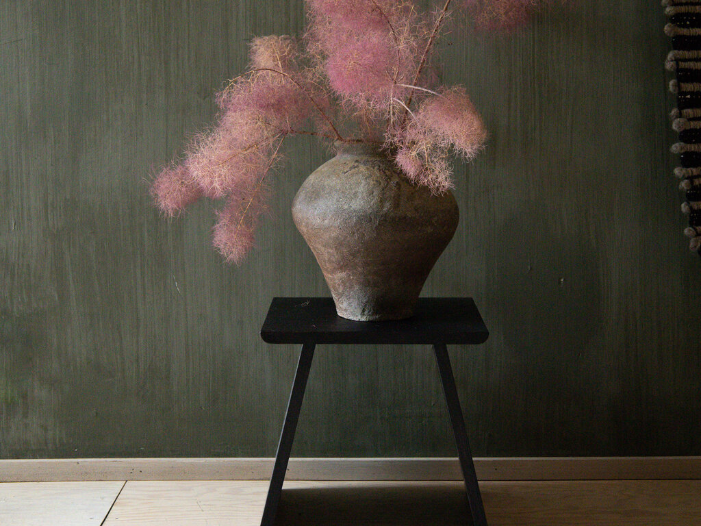 Gilbert Garcia Small Stool in White Oak (Black Stained)