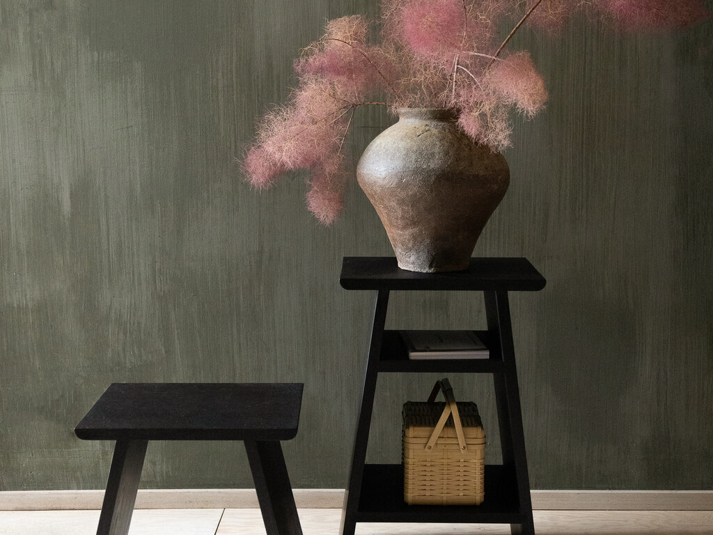 Gilbert Garcia Small Stool in White Oak (Black Stained)