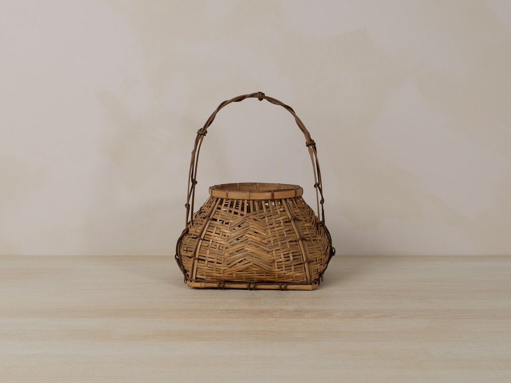 Antique Woven Bamboo Basket