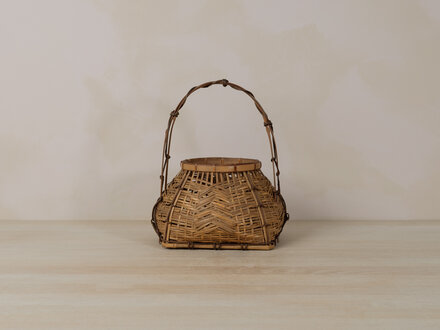 Antique Woven Bamboo Basket