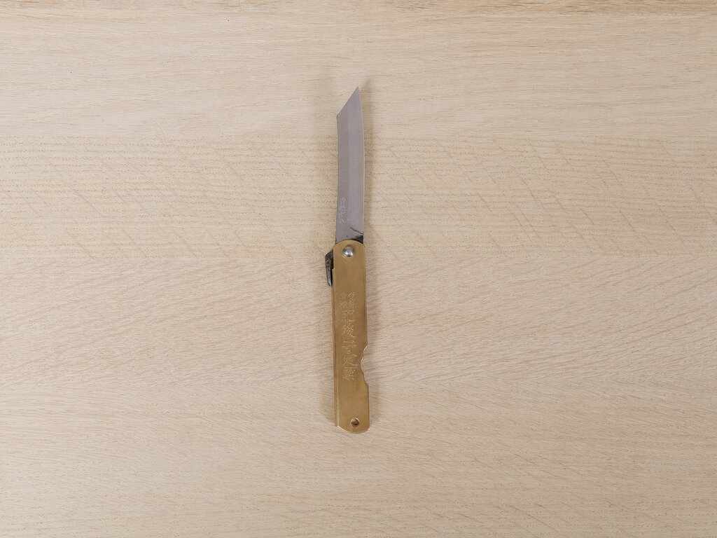 Nagao Kanekoma Higonokami Japanese Folding Knife (Brass)