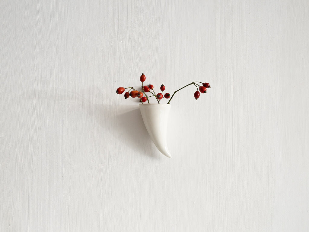 Renaud Sauvé Horn Shaped Porcelain Wall Vase No. 43