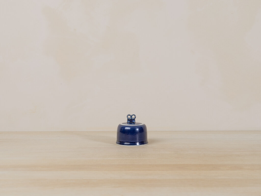 Renaud Sauvé Porcelain Box With ''Cycladic Eyes'' Lid