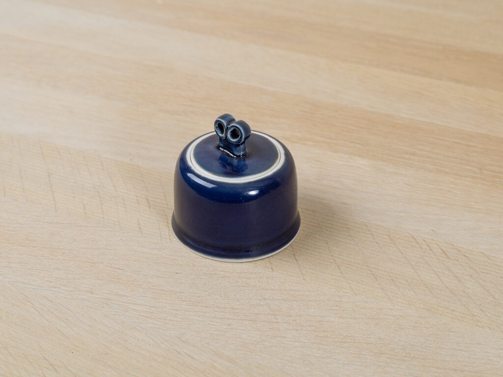 Renaud Sauvé Porcelain Box With ''Cycladic Eyes'' Lid