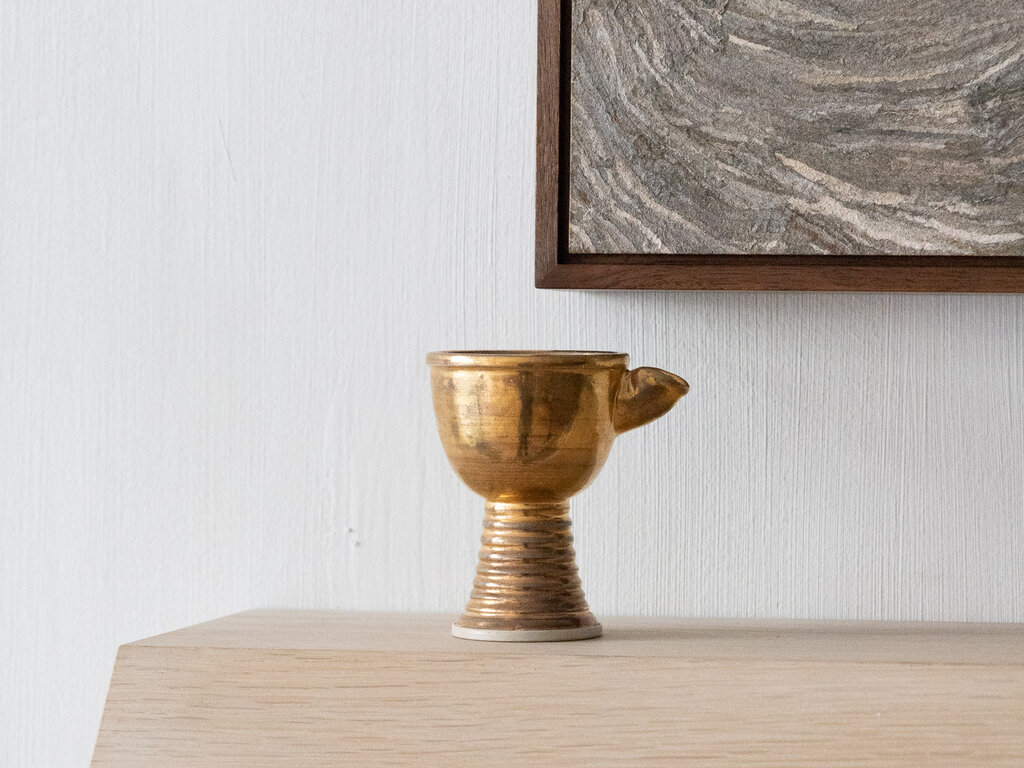 Renaud Sauvé Small Porcelain Jug Covered With Gold