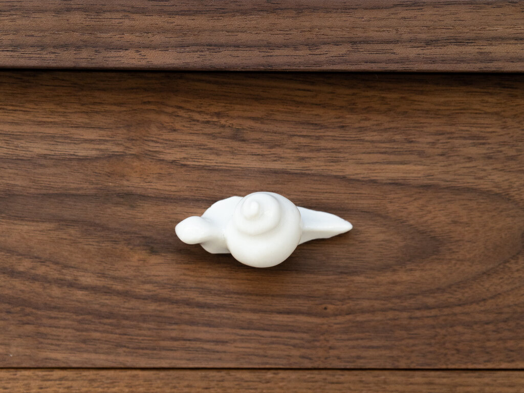 Renaud Sauvé Walnut Washstand with Porcelain Tile Inlay