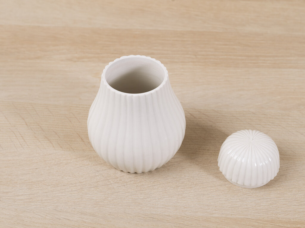 Renaud Sauvé Pear Shaped Container w/ Vertical Ribs No. 60