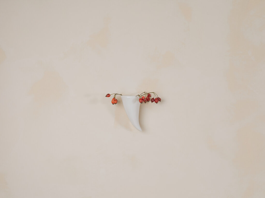 Renaud Sauvé Horn Shaped Porcelain Wall Vase No. 43