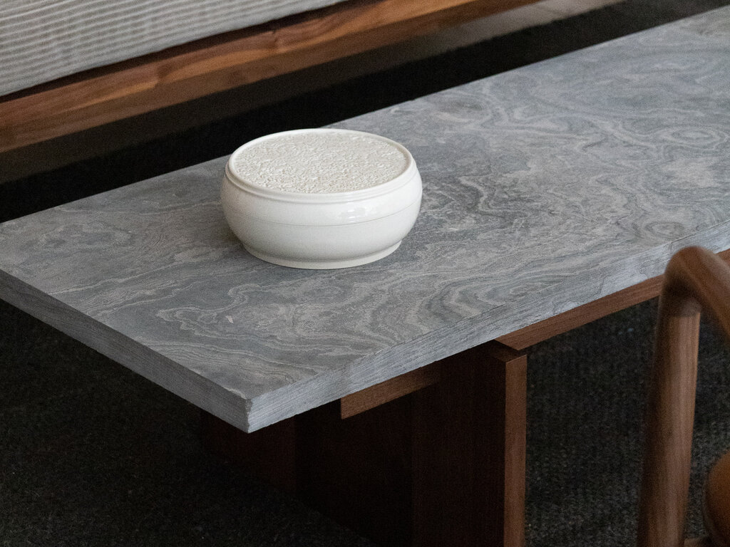 Renaud Sauvé Porcelain Box With Carved Interlaced Plants Lid