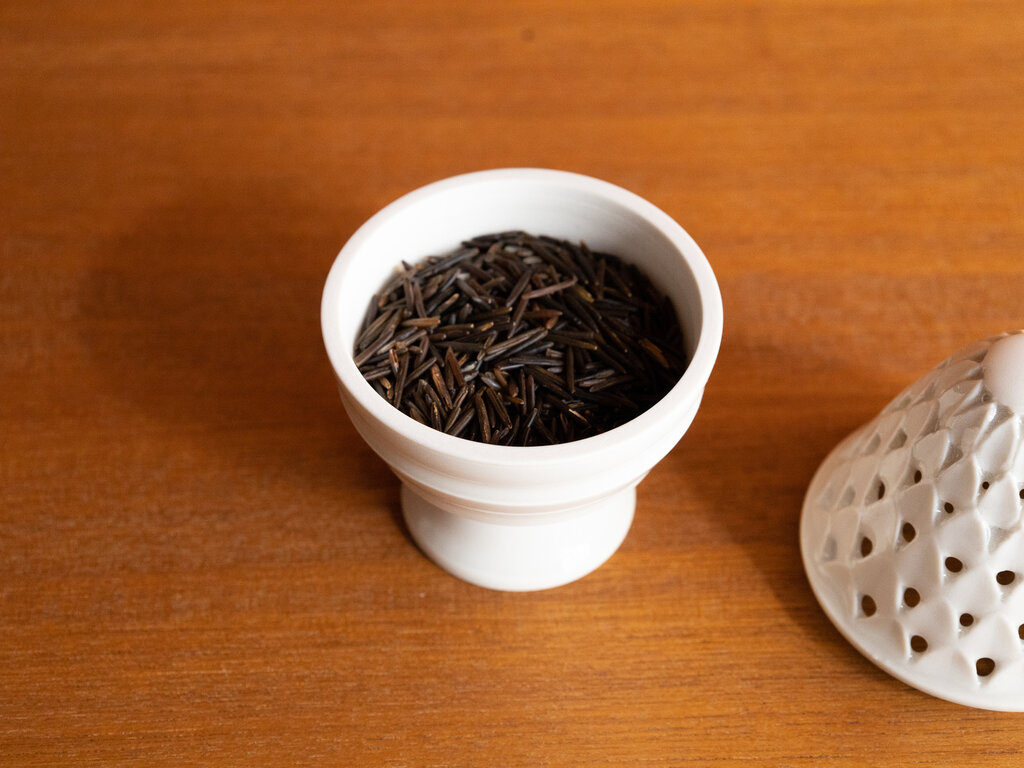 Renaud Sauvé Porcelain Incense Burner w/ Carved Petal Lid