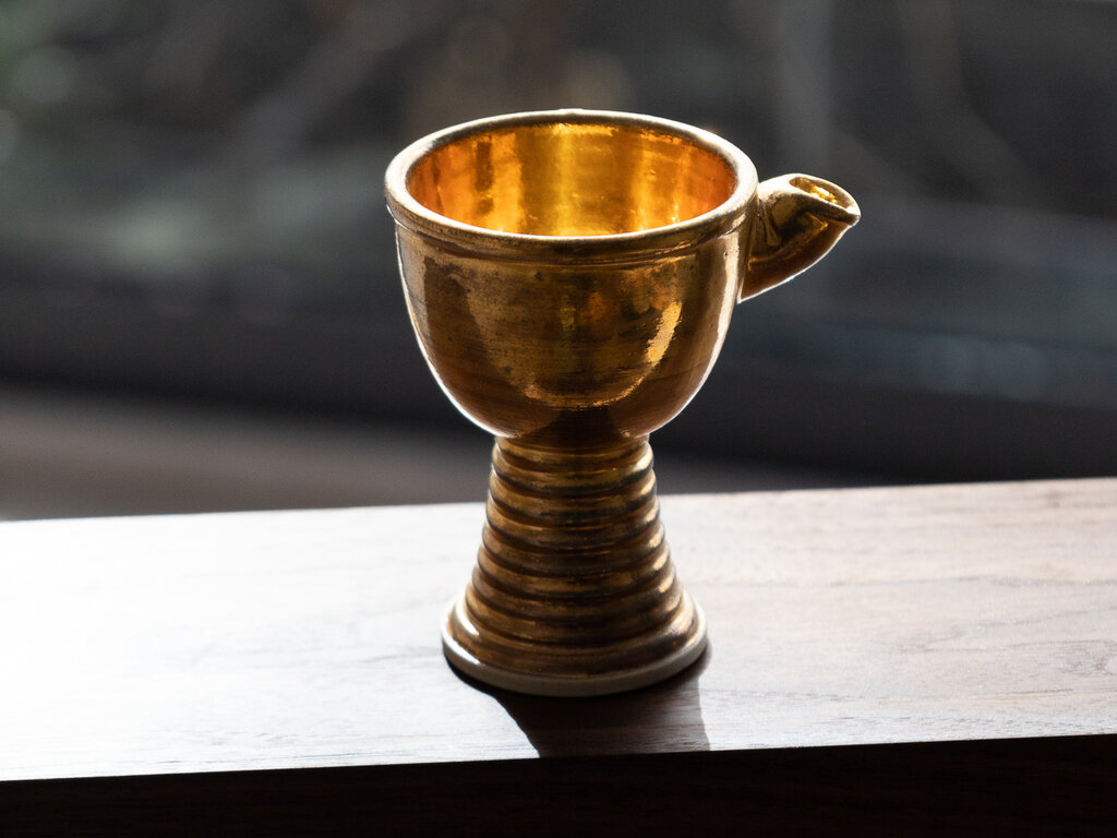 Renaud Sauvé Small Porcelain Jug Covered With Gold