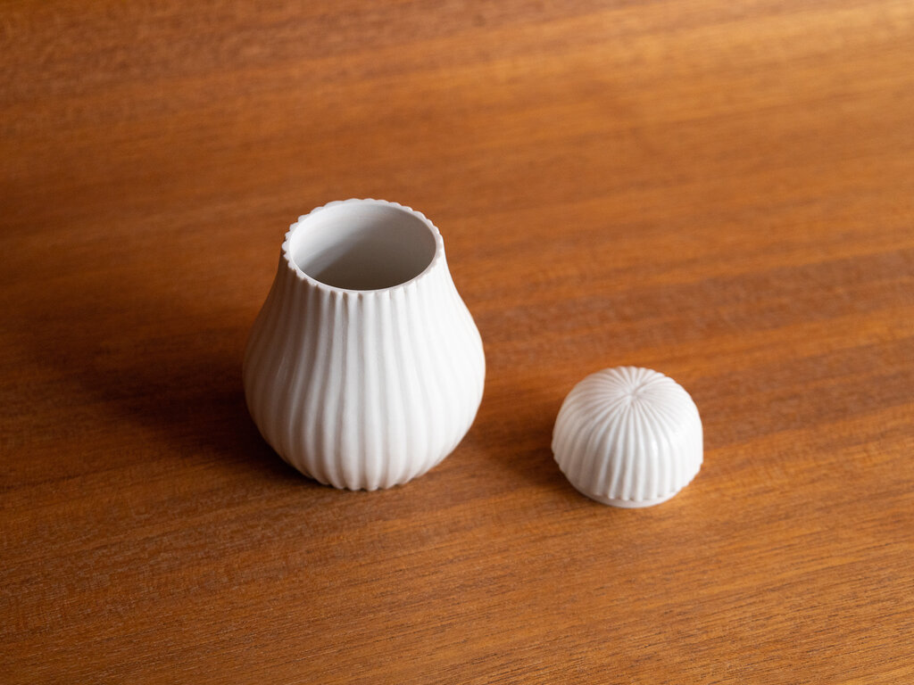 Renaud Sauvé Pear Shaped Container w/ Vertical Ribs No. 60