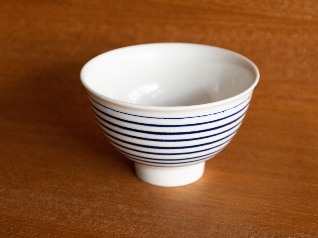 Renaud Sauvé Blue Striped Porcelain Bowl No. 70